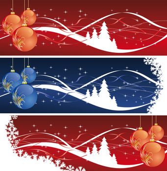 Background with balls christmas tree and decoration for your design