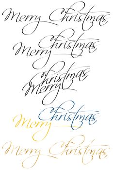 Vector Merry Christmas handwritten calligraphic greeting message