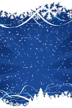 Vector Background with christmas tree and decoration for your design