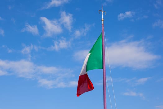 View of italian flag blowing in the wind