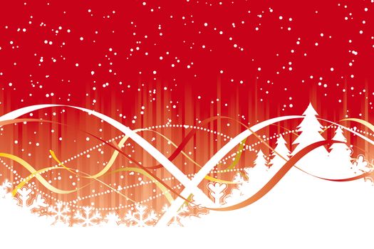 Vector Abstract Background with Christmas tree and decoration