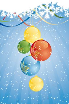Vector Abstract Background with Christmas balls and decoration