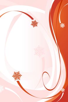 Abstract Red Christmas Snowflake Background with waves