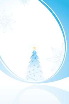 Christmas tree abstract background with snowflakes