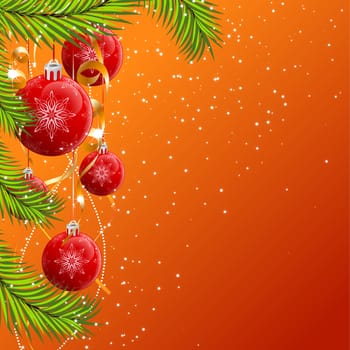 Abstract Christmas background with decorations and stars