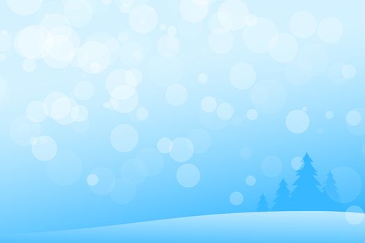 Christmas background with Christmas tree in blue color