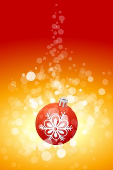 Christmas background with sparkles and Christmas ball for your design