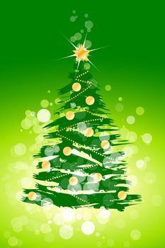 Christmas background with sparkles and Christmas tree for your design