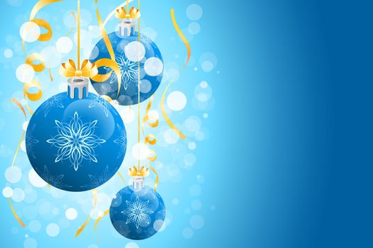 Christmas background with sparkles and Christmas balls for your design
