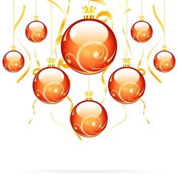 Isolated Christmas balls with decorations for your design