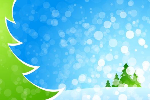 Christmas background with Christmas tree for your design