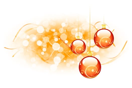 Christmas background with Christmas balls and strips for your design