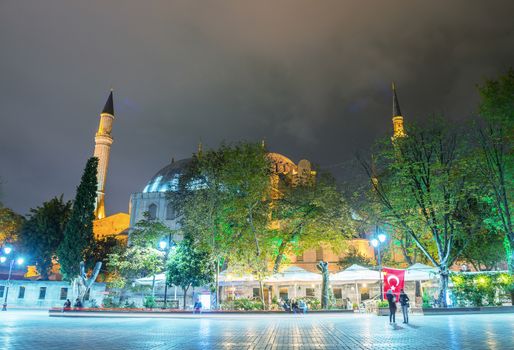 Hagia Sophia Museum at night, Istanbul.