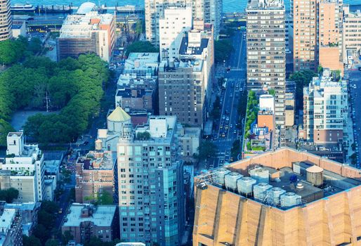 Aerial view of Midtown Manhattan - New York City.