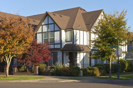 Large family house on a corner street in Willsonville Oregon.