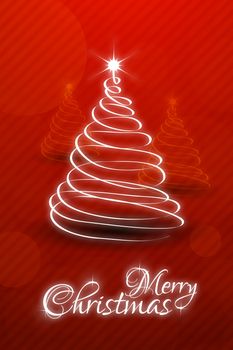 Christmas Card Template with Christmas Tree