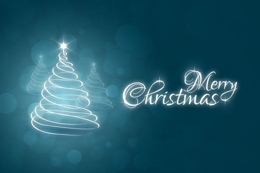Christmas Card Template with abstract Christmas Tree