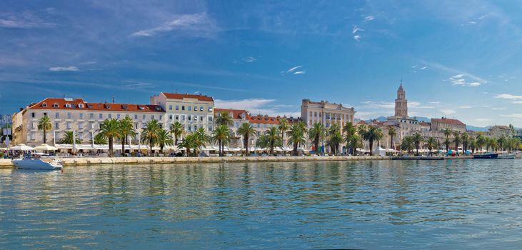 Split Riva view with Diocletian palace, Dalmatia, Croatia