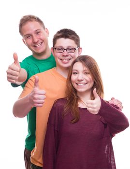 Three Friends with Tumbs Up - studio shoot 