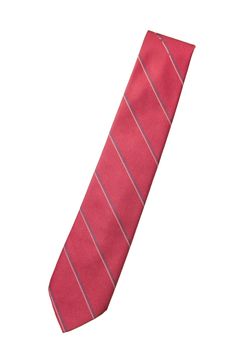 red with strips business neck tie isolated on white background