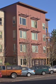 Residential building with parked cars Wilsonville Oregon.