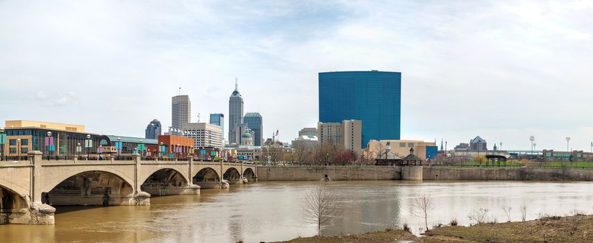 Downtown of Indianapolis on an overcast day