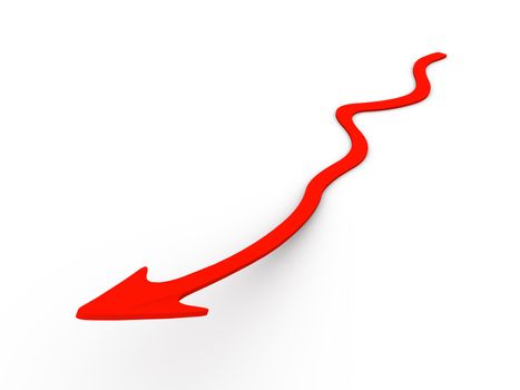 Arrow pointing upward. 3D rendered illustration.
