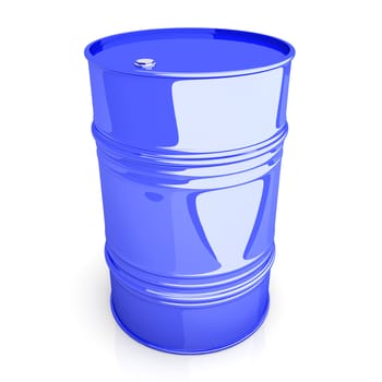 A industrial Barrel. 3D rendered Illustration. Isolated on white.