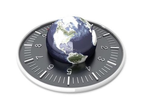World time. 3D rendered Illustration. Isolated on white.  
