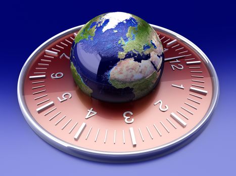 World time. 3D rendered Illustration. 