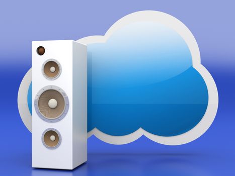 A audio cloud symbol. 3D rendered illustration.