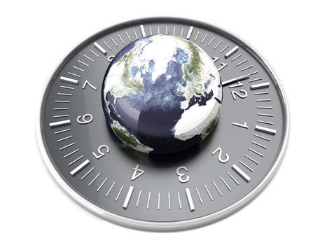 World time. 3D rendered Illustration. Isolated on white.  