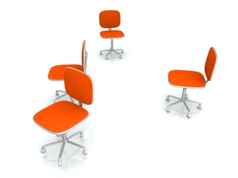 Modern office chairs. 3d rendered Illustration.