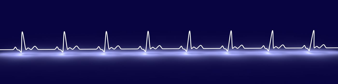 3D rendered Illustration. Heartbeat graph.
