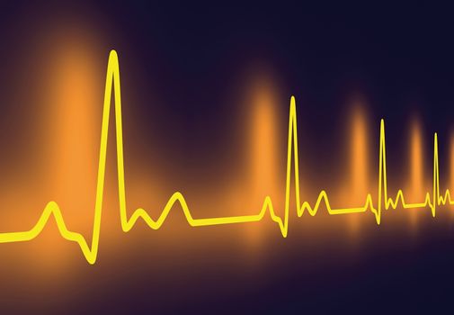 3D rendered Illustration. Heartbeat graph.
