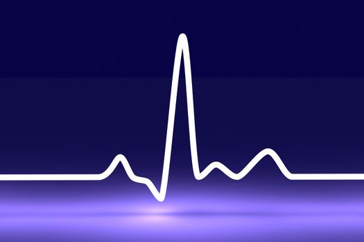 3D rendered Illustration. Heartbeat graph.
