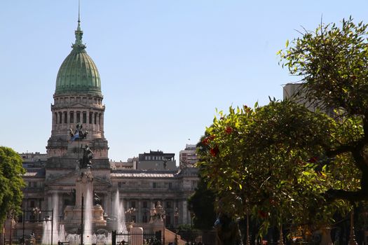 The Congress building in Buenos Aires, Argentina.