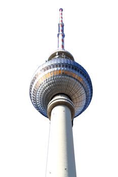 The TV Tower located on the Alexanderplatz in Berlin, Germany. Isolated on white.
