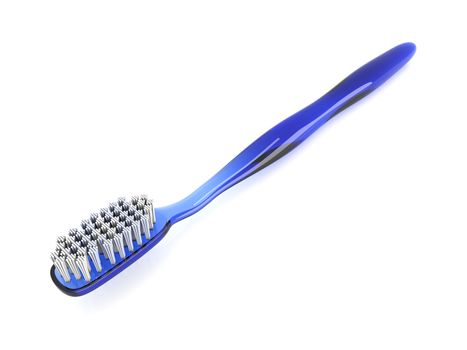 A blue toothbrush. 3D rendered Illustration. isolated on white.