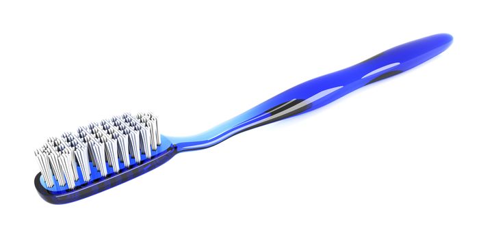 A blue toothbrush. 3D rendered Illustration. isolated on white.
