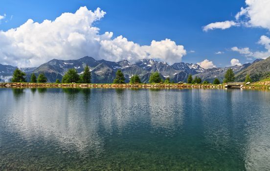 Doss dei Gembri small lake in Pejo Valley, Trentino, Italy
