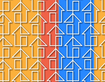 abstract pattern line of houses on fullcolor background