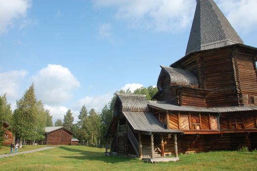 Museum of wooden architecture church building, Malye Karely, Russia