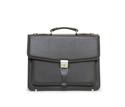 Business leather briefcase isolated