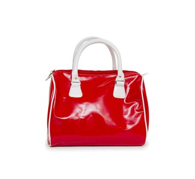 Red women bag isolated on white background