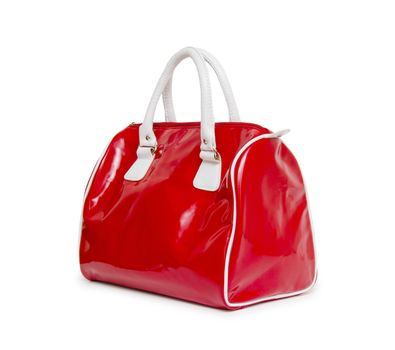 Red women bag isolated on white background