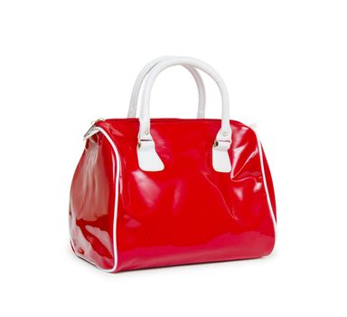 Red women bag isolated on white background