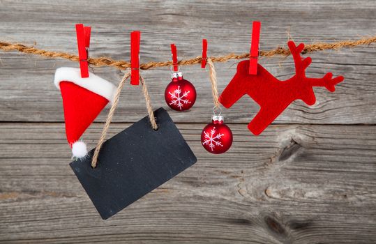Christmas decoration over wooden background