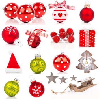 Christmas design elements collection isolated on white