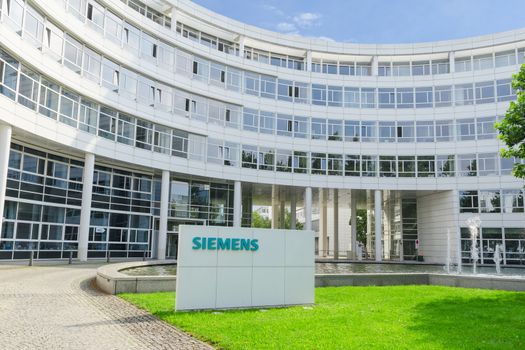 Munich, Germany - September 04, 2014: New headquarters office building of Hi-Tech company Siemens AG. This is a biggest scientific research and production center.